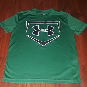 Green UA baseball  shirt  size ysm